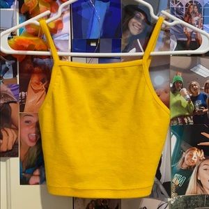garage yellow small crop top